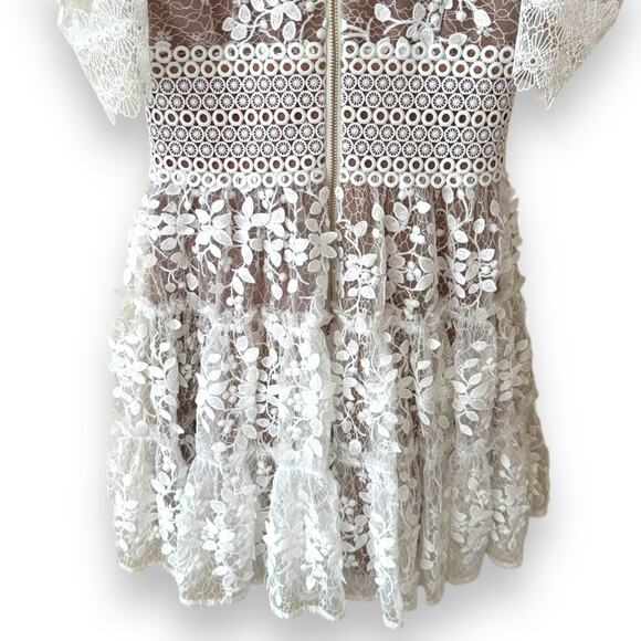 Bronx and Banco Megan Mini Dress in Blanc Lace Bridal Extra Small Women’s - Picture 11 of 12